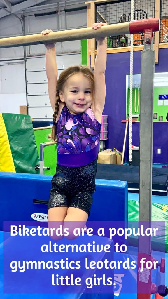Biketards are a popular alternative to gymnastics leotards for little girls.