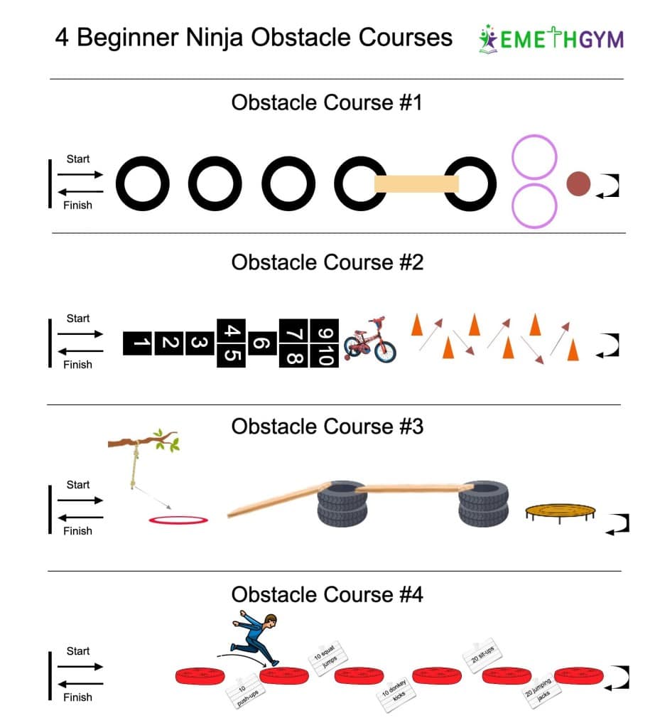 Printable obstacle courses