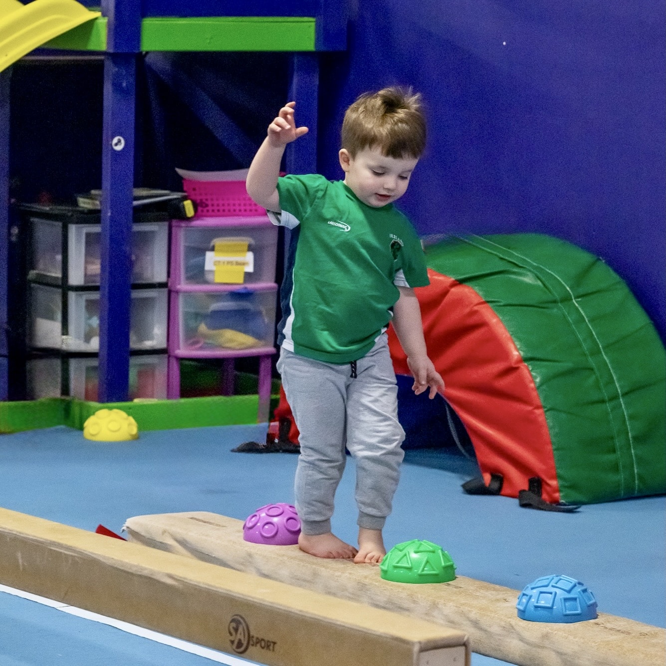 Boy in Mighty Tot toddler class Boy in Mighty Tot Class
