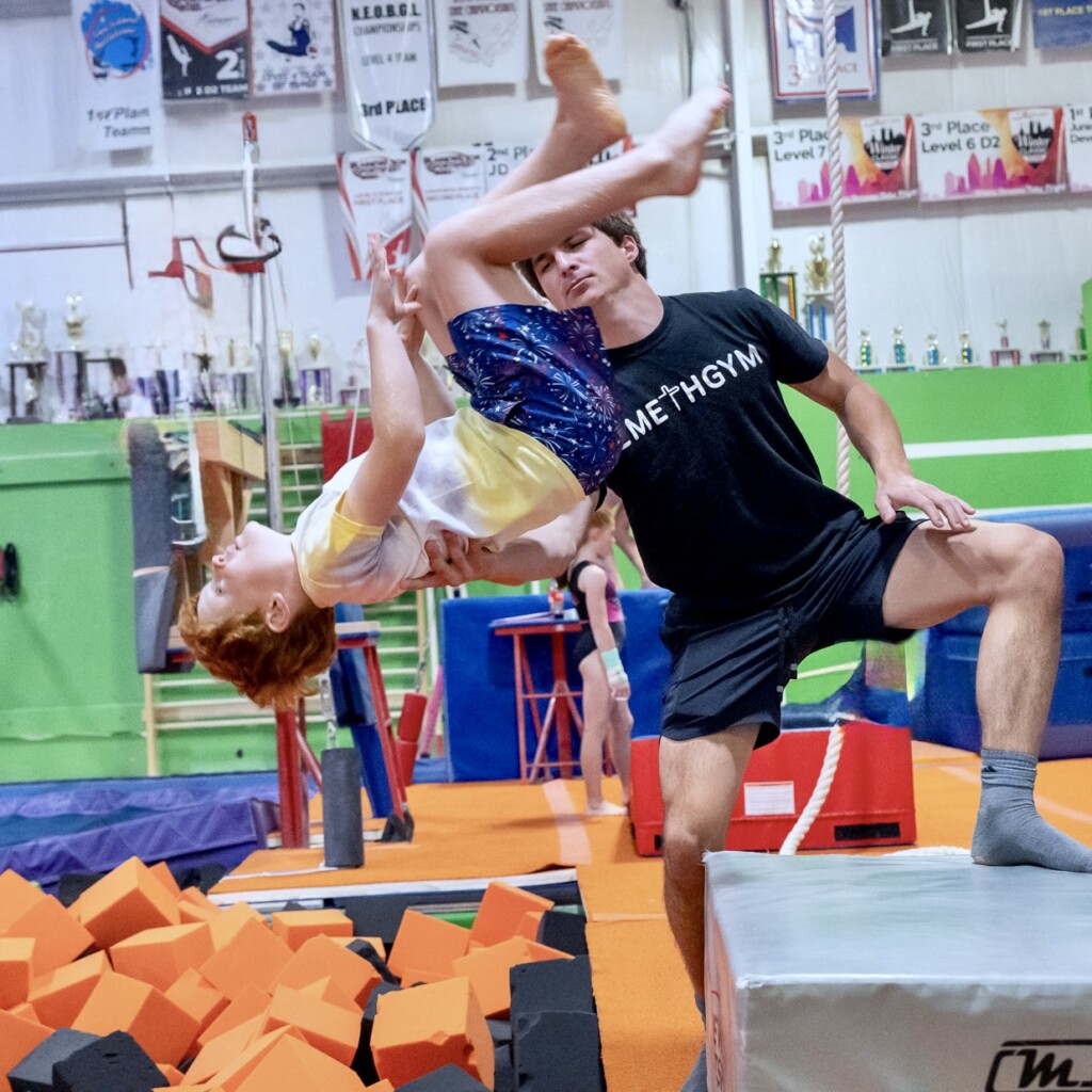 Acro practice during Ninja+ class Acro practice during Ninja+ class