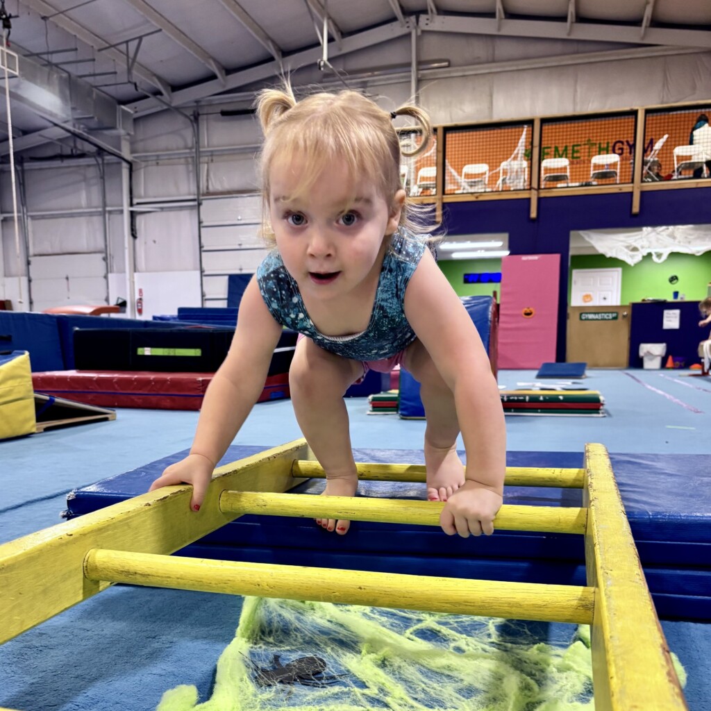 Boy on trampoline in Minilight class